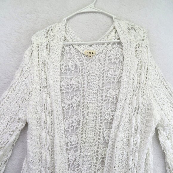 POL Sweater Womens Medium Open‎ Knit Cardigan Lightweight Boho SMST323 - Picture 2 of 9